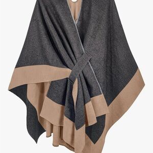 Moss Rose Shawl Wrap Ruana Cape